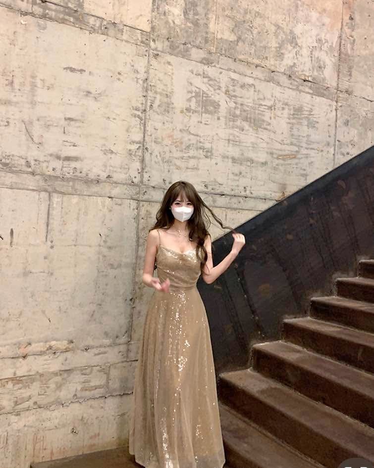 Brown party dress for rent